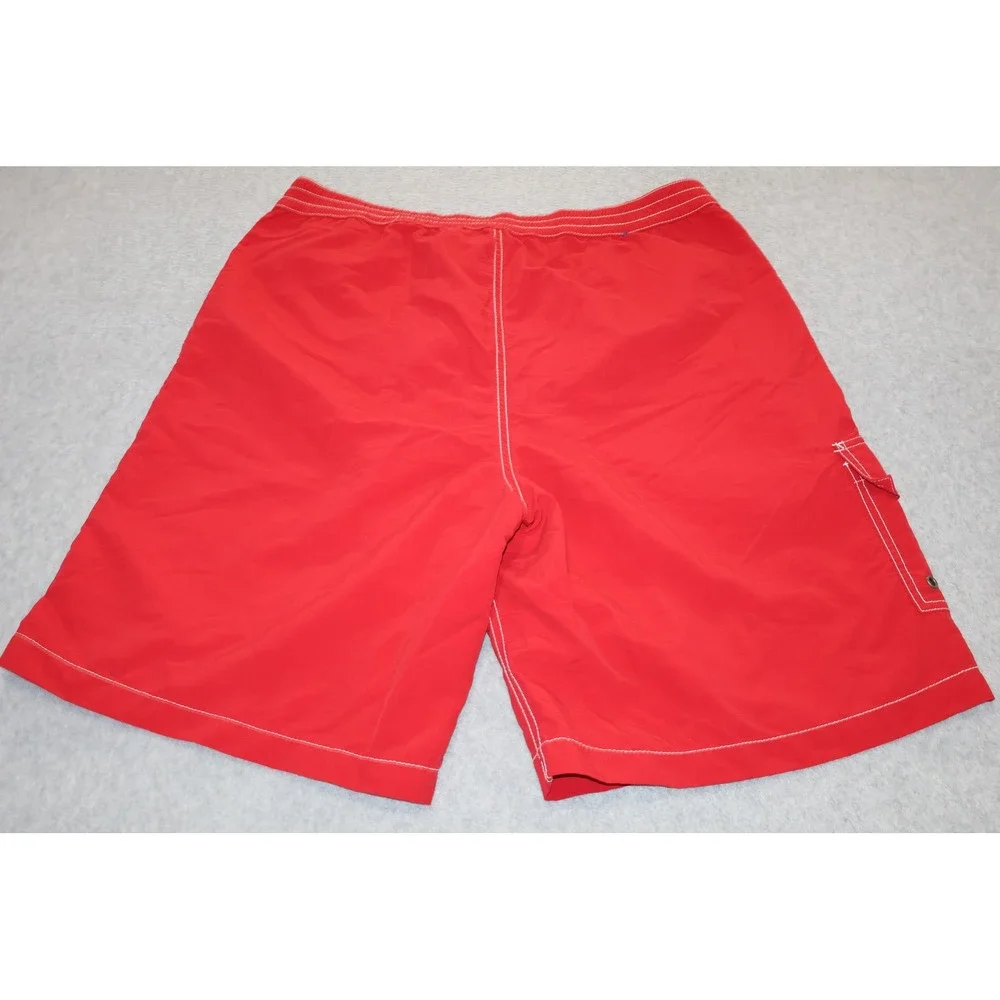 Polo Ralph Lauren Swim Shorts Mens Large Red Cargo Pocket Board Trunks